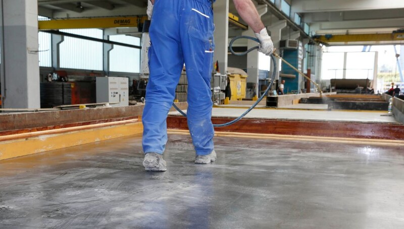 Concrete release agent is applied.