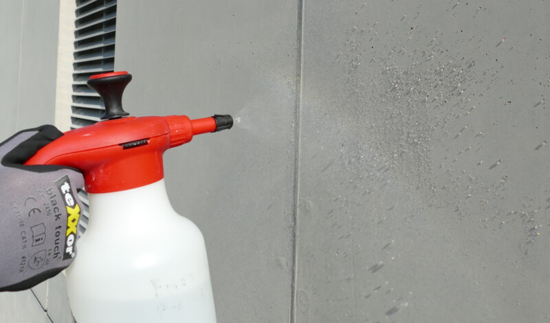 Water on hydrophobic concrete