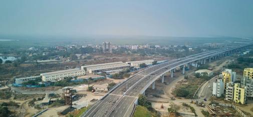 View of the Mumbai Trans Harbour Link from the city.