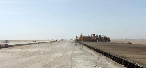 Construction – in extremely high temperatures – of the runway at Dashoguz Airport, Turkmenistan, for which MC Ukraine was selected to supply the requisite admixtures.