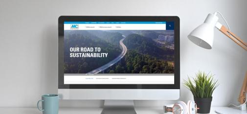 View of the starting page of MC's new sustainability webpage