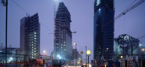 View of the "Neue Mitte Berlin" construction site at the end of the 1990s