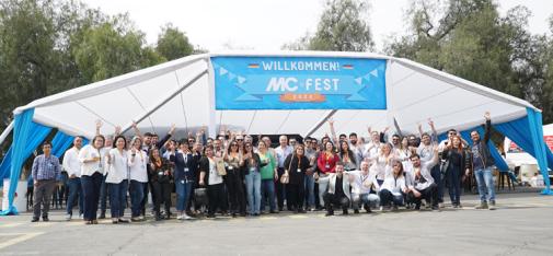 Group picture of the Oktoberfest event of MC-Bauchemie Chile.