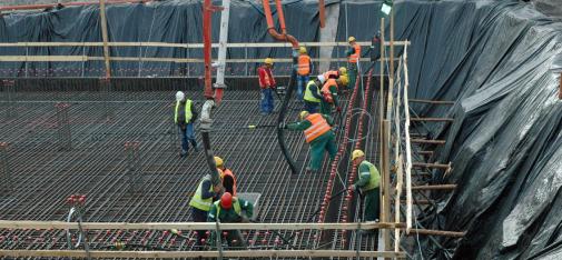 Concreting the floor slab of the Stalowa Wola biogas power plant. 