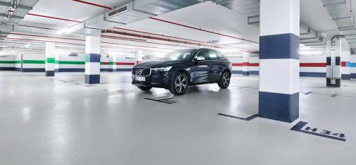 Wall, ceiling and  floor renovation in the underground car park of Pentahotel Leipzig 