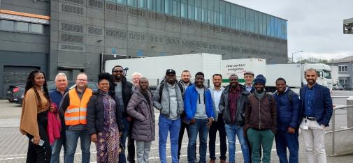 Group photo with the Nigerian entrepreneurs in front of MC-Bauchemie’s headquarters in Bottrop.