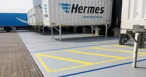 The loading areas at the Hermes hub after installation of the MC-Floor TopSpeed system