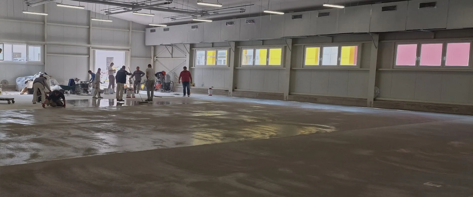 Work in progress: View of the new production building