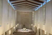 Immaculate plaster surfaces - view of the restored church