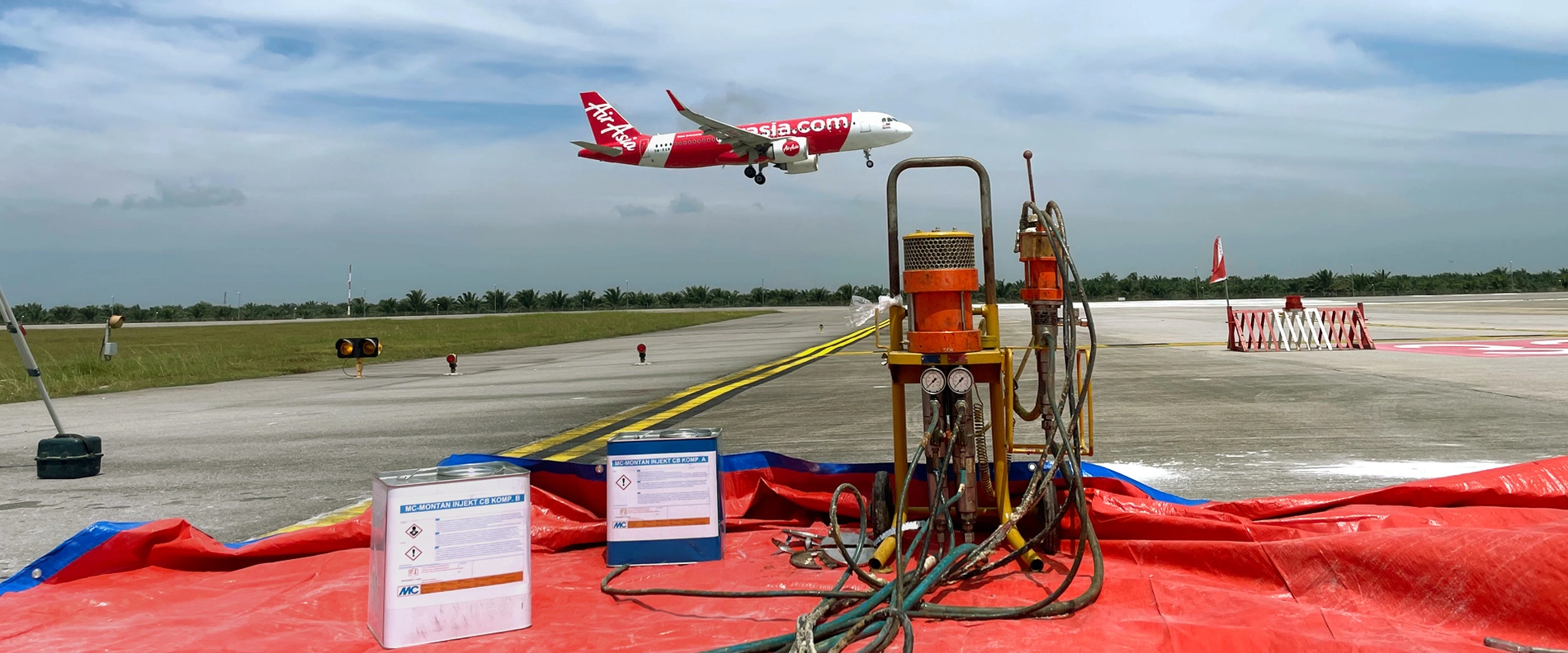 39 concrete slabs were consolidated using MC's injection technology, with four more being lifted and stabilised.