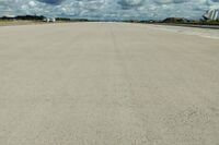 View of the completed runway of the military airfield