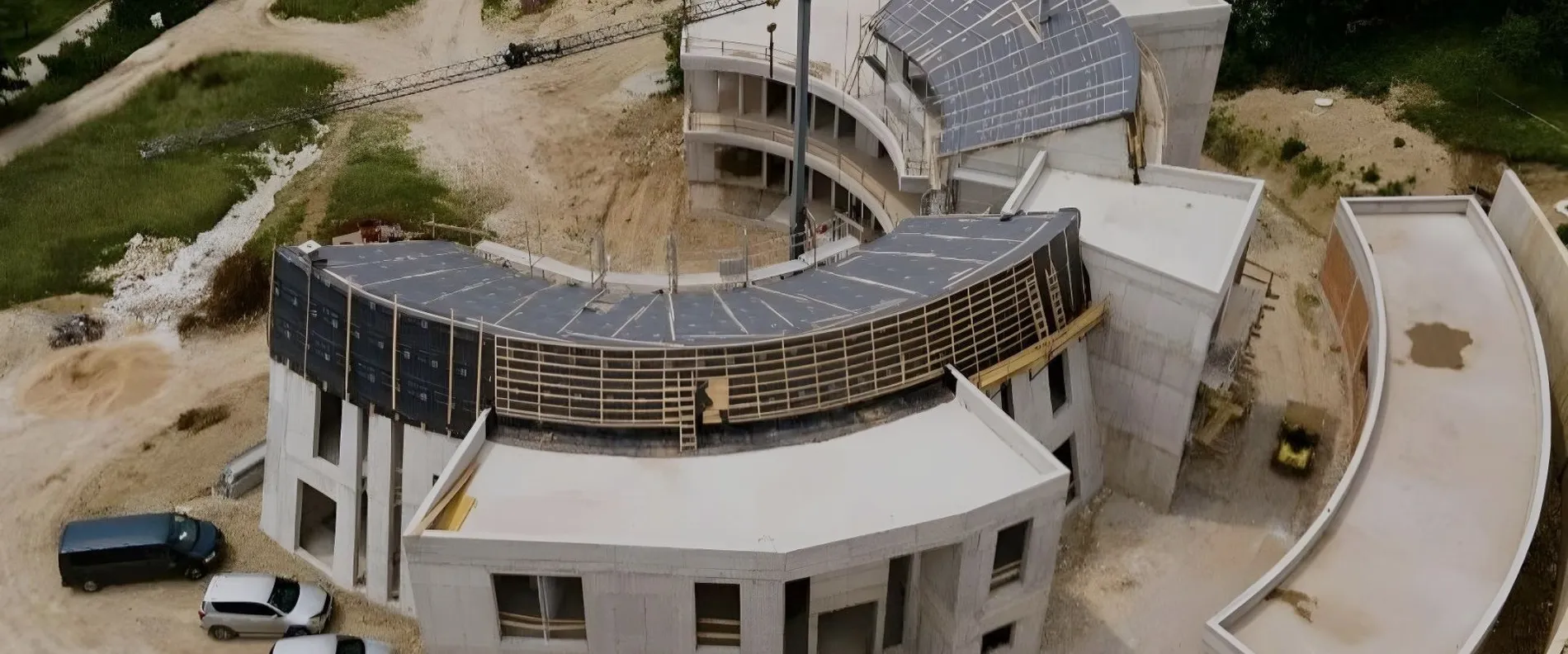View of the shell of the luxury villa