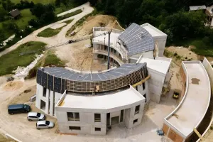 View of the shell of the luxury villa
