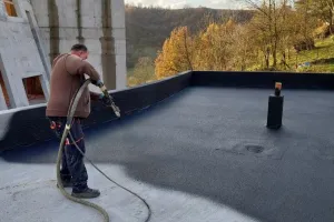 MC's thick bitumen coating was applied by spraying.