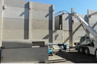 The prefabricated parts are assembled step by step.