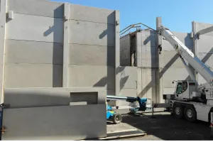 The prefabricated parts are assembled step by step.