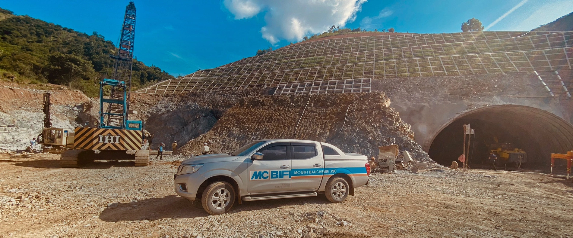 View of the construction site of the tunnel in Vietnam