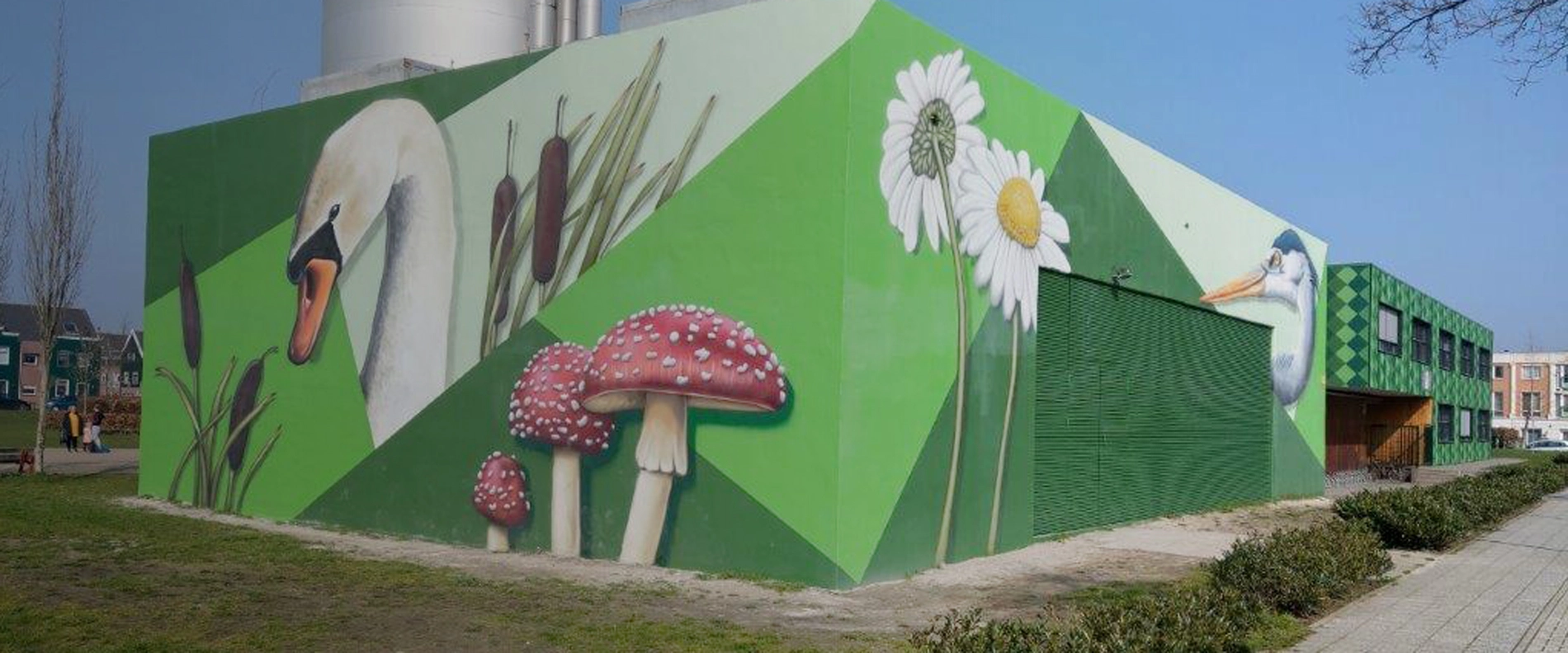 Industriegebäude optisch aufgewertet