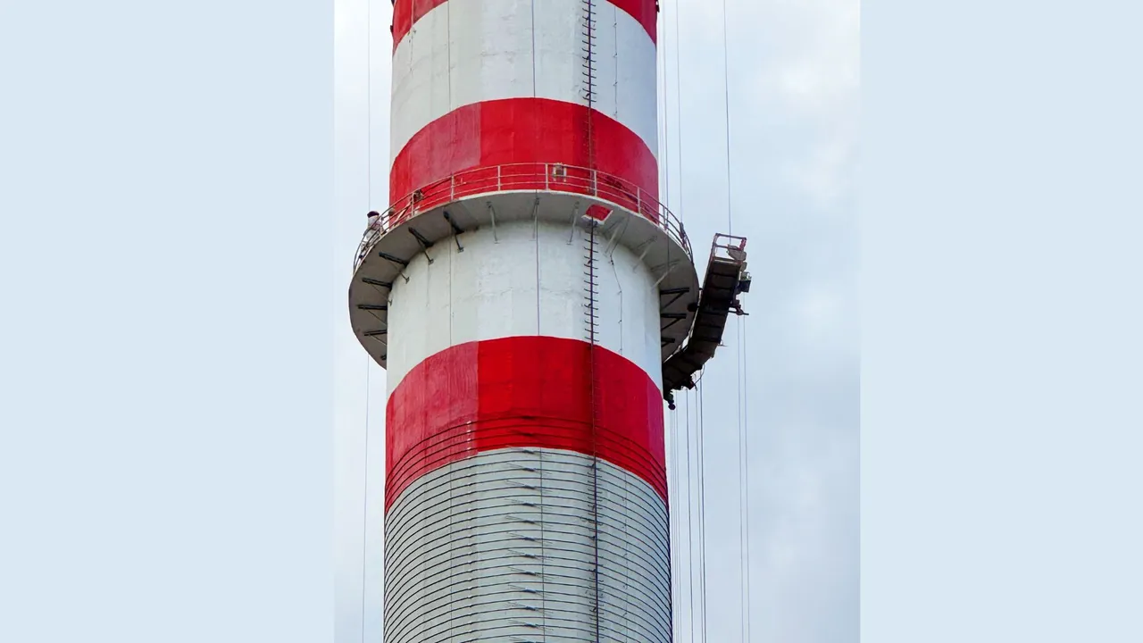 Coating work at lofty heights