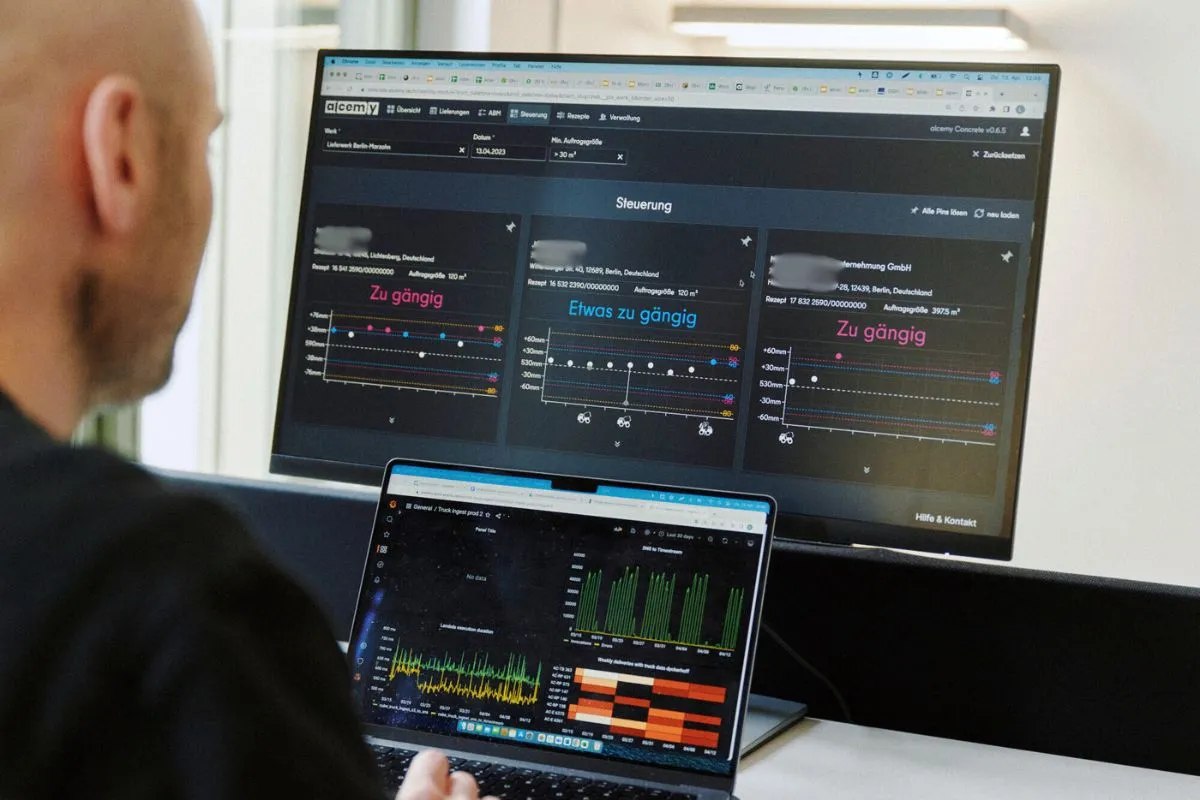 The alcemy software in use
