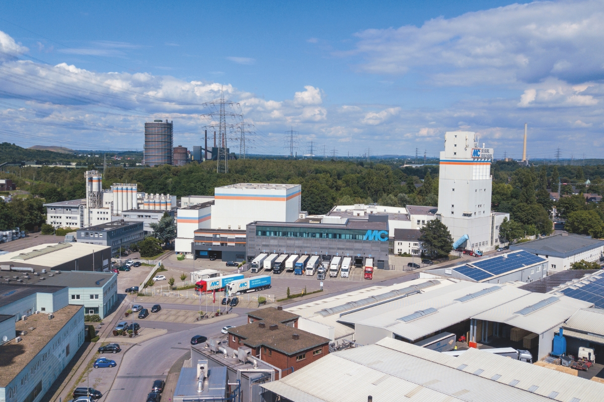 A bird’s-eye view of MC-Bauchemie’s headquarters in Bottrop.