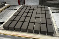 Picture of paving stones arranged on a production pallet.