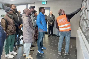 During the factory tour, MC employee Sascha Kaufmann also tells the Nigerian guests some historical facts about the company at MC’s “Wall of fame”.