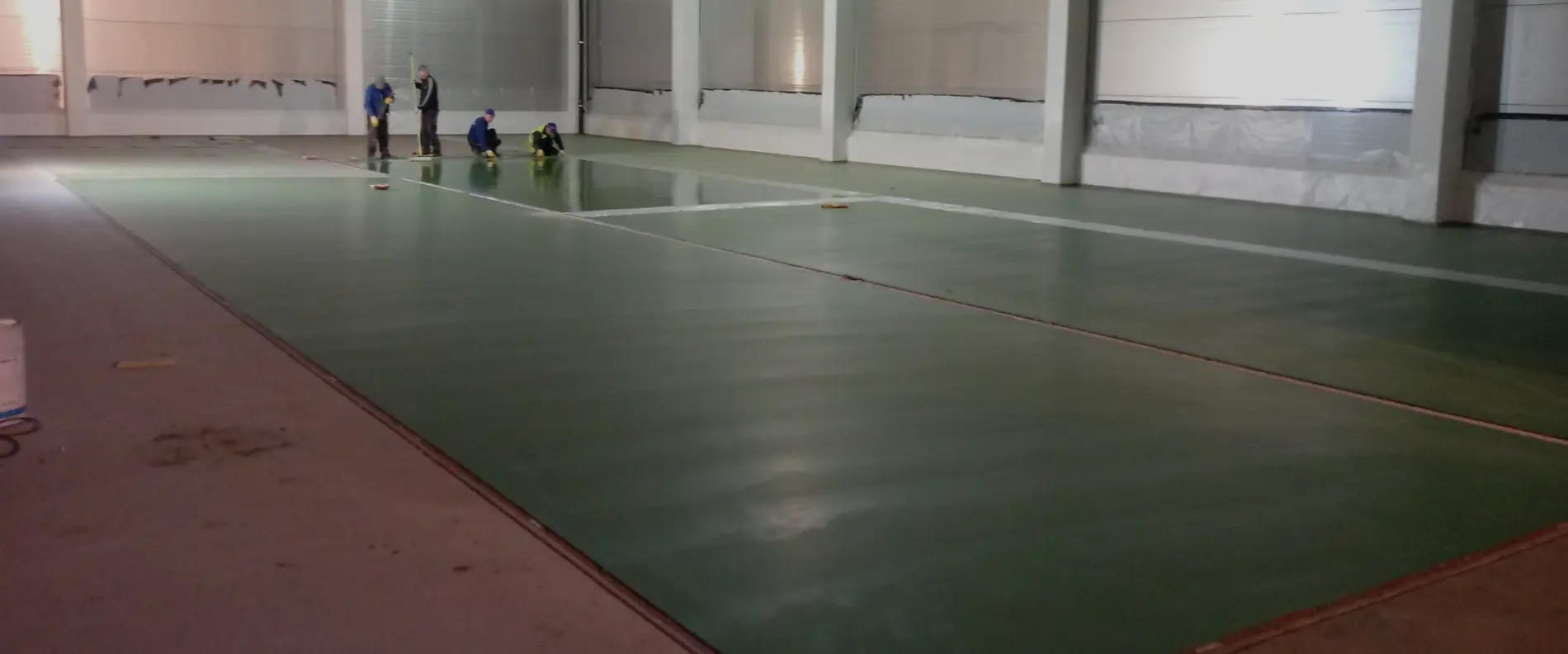 View into a brewery following installation of MC’s robust PU/mineral hybrid floor coating MC-DUR PowerCoat.