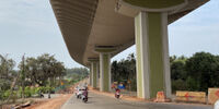 View auf the finished Zuari Bridge in Goa