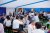 The guests enjoyed German meals and beer at the celebration.